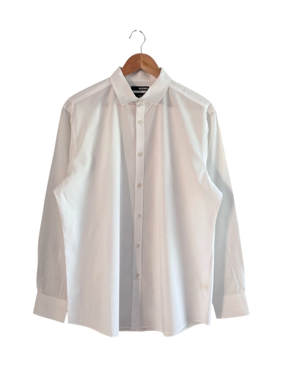 Murano Menโs Ultimate Modern Comfort White Button Down Shirt L